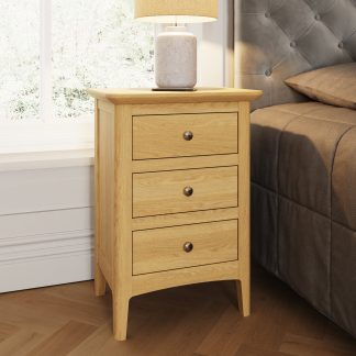 Hudson Solid Ash 3 Drawer Bedside