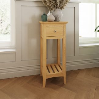 Hudson Solid Ash 1 Drawer Telephone Table