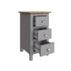 Taberno Oak 3 Drawer Bedside Table Nightstand Cabinet Dove Grey - Image 7
