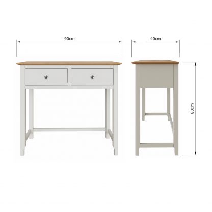 Taberno 2 Drawer Dressing Table Linen White - Image 2