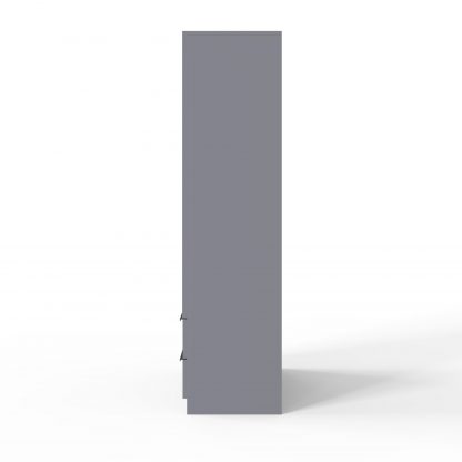Lania Ripple Ridged 2 Door 2 Drawer Combination Wardrobe Matt Grey - Image 7