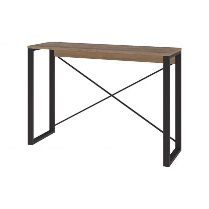 Modern Archie Console Table Dark Oak 110cm with Black Metal Legs - Image 3