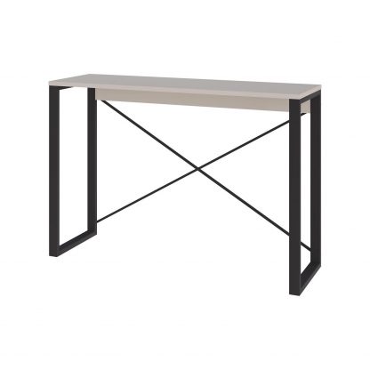 Modern Archie Console Table Sandstone 110cm with Black Metal Legs - Image 3