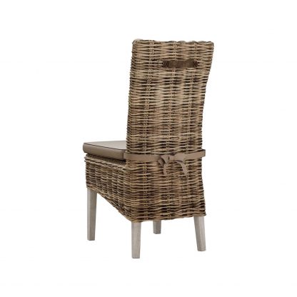 Maya Rattan Pair of Dining Chairs - Light Legs - Image 4
