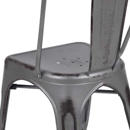 Blake Industrial Style Dining Chair, Silver - Set of 4 - Modern Galvanised steel - Image 7