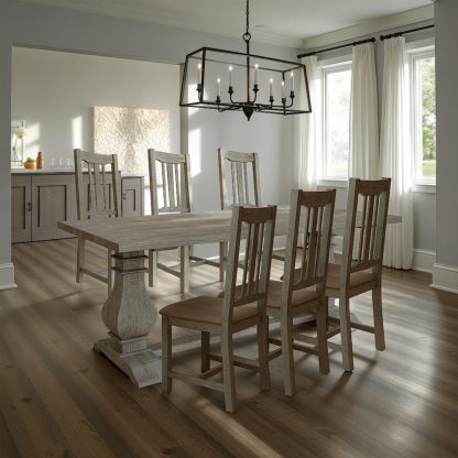 Bowood Reclaimed Pine 2m (6ft6) Dining Table + 6 Chairs