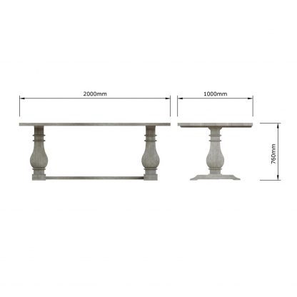 Bowood Reclaimed Pine 2m (6ft6) Dining Table + 6 Chairs - Image 2