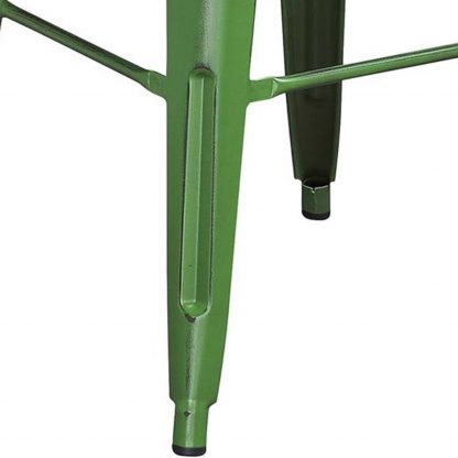 Kai 30" Industrial Style Bar Stool, Green - Set of 4 - Modern Metal Bar Height - Image 6