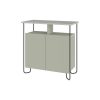Decortie Cornea 2 Door Sideboard Buffet Unit Ash Green with Open Shelf & Black Metal Frame - Image 3