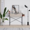 Decortie Otis 1 Drawer 2 Shelf Console Table - Matt Sandstone with Black Metal Frame