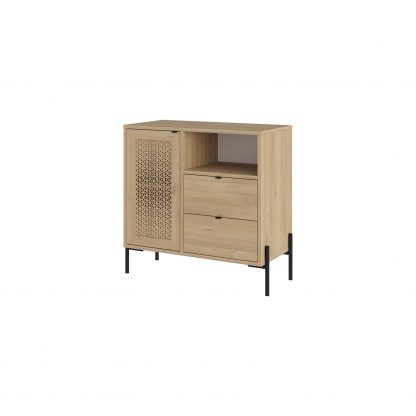 Naïve 1 Door 2 Drawer Sideboard Buffet Storage Unit with Open Shelf - Oak - Image 4