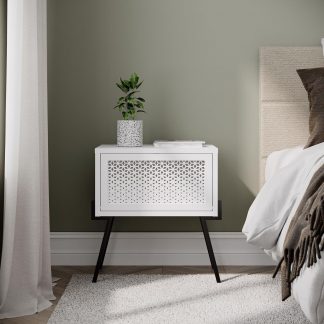 Decortie Naive Modern Nightstand Bedside Cabinet White