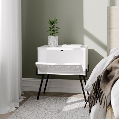 Decortie Naive Modern Nightstand Bedside Cabinet White - Image 4