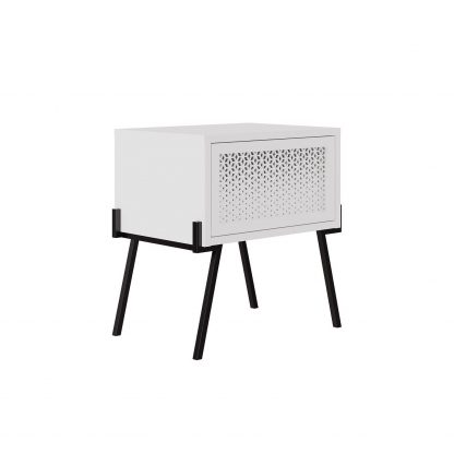 Decortie Naive Modern Nightstand Bedside Cabinet White - Image 3