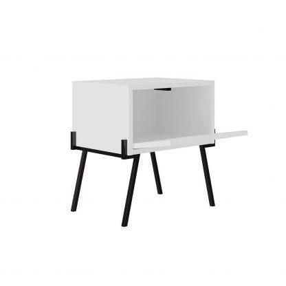 Decortie Naive Modern Nightstand Bedside Cabinet White - Image 5