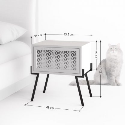 Decortie Naive Modern Nightstand Bedside Cabinet White - Image 2