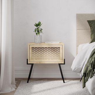 Decortie Naive Modern Nightstand Bedside Cabinet Oak