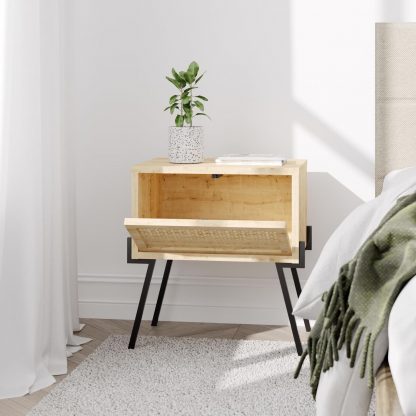 Decortie Naive Modern Nightstand Bedside Cabinet Oak - Image 4