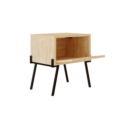 Decortie Naive Modern Nightstand Bedside Cabinet Oak - Image 6