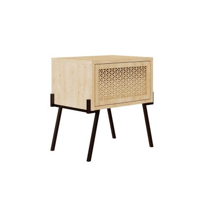 Decortie Naive Modern Nightstand Bedside Cabinet Oak - Image 3