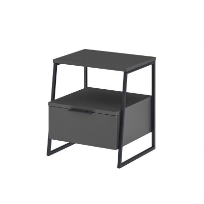 Decortie Pal Modern Bedside Table With Drawer Anthracite 45cm Wide - Image 3