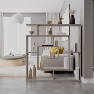 Decortie Labirent Modern Bookcase Display Unit Sandstone 129cm High