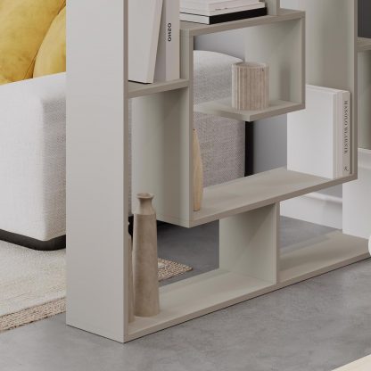 Decortie Labirent Modern Bookcase Display Unit Sandstone 129cm High - Image 5