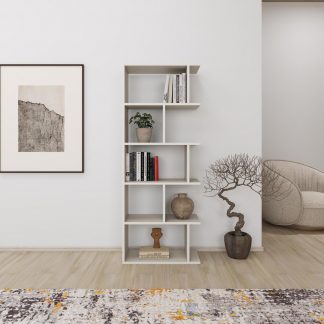 Decortie Tapi Modern Bookcase Display Unit Sandstone Tall 159cm