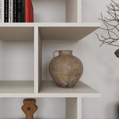 Decortie Tapi Modern Bookcase Display Unit Sandstone Tall 159cm - Image 5