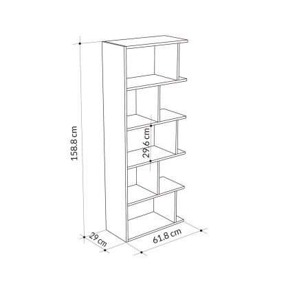 Decortie Tapi Modern Bookcase Display Unit Sandstone Tall 159cm - Image 2