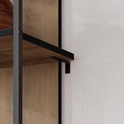 Decortie Archy Modern Bookcase 5-Tier Wall Mounted Shelf Dark Oak 180 cm - Image 7