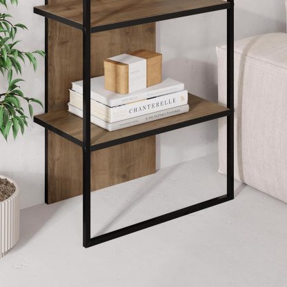 Decortie Archy Modern Bookcase 5-Tier Wall Mounted Shelf Dark Oak 180 cm - Image 5