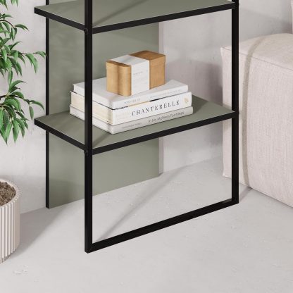 Decortie Archy Modern Bookcase 5-Tier Wall Mounted Shelf Ash Green 180 cm - Image 7