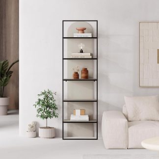 Decortie Archy Modern Bookcase 5-Tier Wall Mounted Shelf Sandstone 180 cm