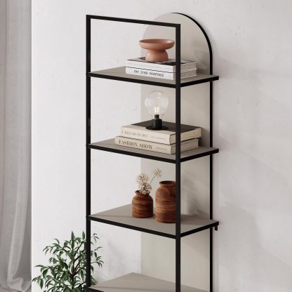 Decortie Archy Modern Bookcase 5-Tier Wall Mounted Shelf Sandstone 180 cm - Image 5
