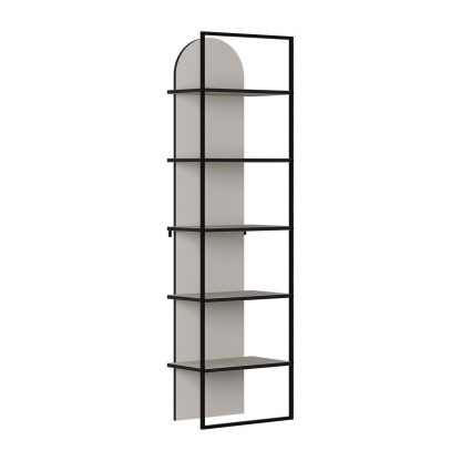 Decortie Archy Modern Bookcase 5-Tier Wall Mounted Shelf Sandstone 180 cm - Image 3