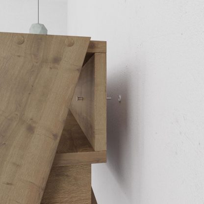 Decortie Cowork Modern Desk Dark Oak Wall Mounted With Drawer 94cm Wide - Image 5