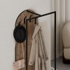 Decortie Modern Archy Hall Stand Coat Rack with Shoe Storage 180cm High Dark Oak - Image 6