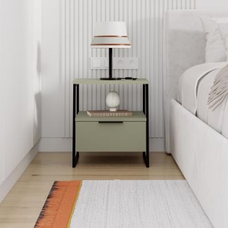 Decortie Pal Modern Nightstand Ash Green