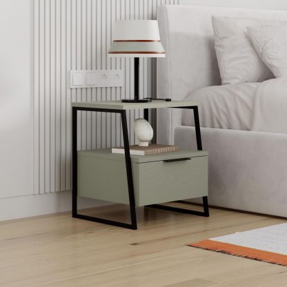 Decortie Pal Modern Nightstand Ash Green - Image 5