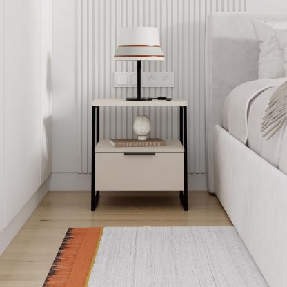 Decortie Pal Modern Nightstand Sandstone
