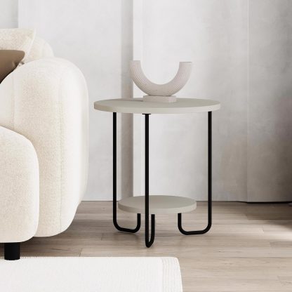 Decortie Corro Modern Side End Table Sandstone - Image 4