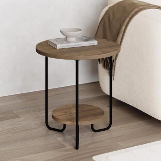 Decortie Corro Modern Side End Table Dark Oak