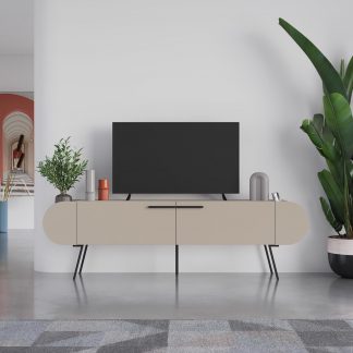 Decortie Capsule Modern TV Unit Multimedia Centre Sandstone with Storage