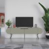 Decortie Capsule Modern TV Unit Multimedia Centre Ash Green with Storage