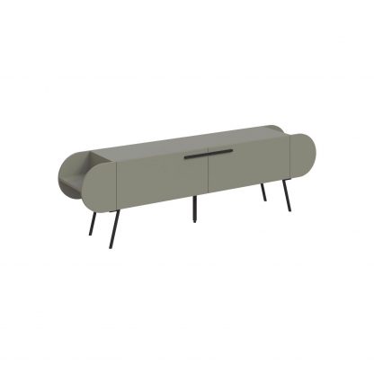 Decortie Capsule Modern TV Unit Multimedia Centre Ash Green with Storage - Image 3