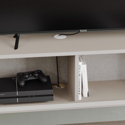 Decortie Tone Modern Wall Mounted TV Unit Stand Sandstone with Storage - Image 7