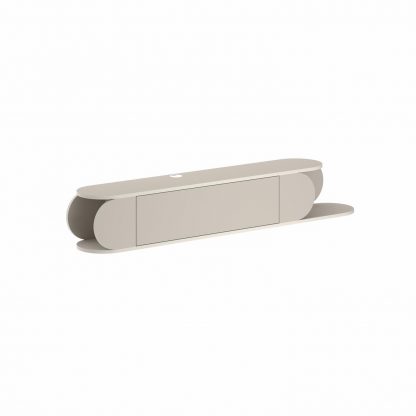 Decortie Tone Modern Wall Mounted TV Unit Stand Sandstone with Storage - Image 3