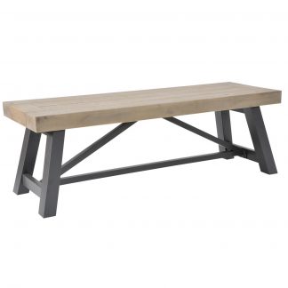 Lowry Large 169cm Dining Bench Driftwood Lacquered Solid Reclaimed Pine