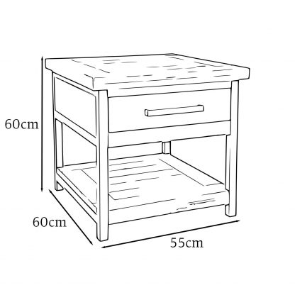 Lowry 1 Drawer Side Table Driftwood Lacquered Solid Reclaimed Pine - Image 2